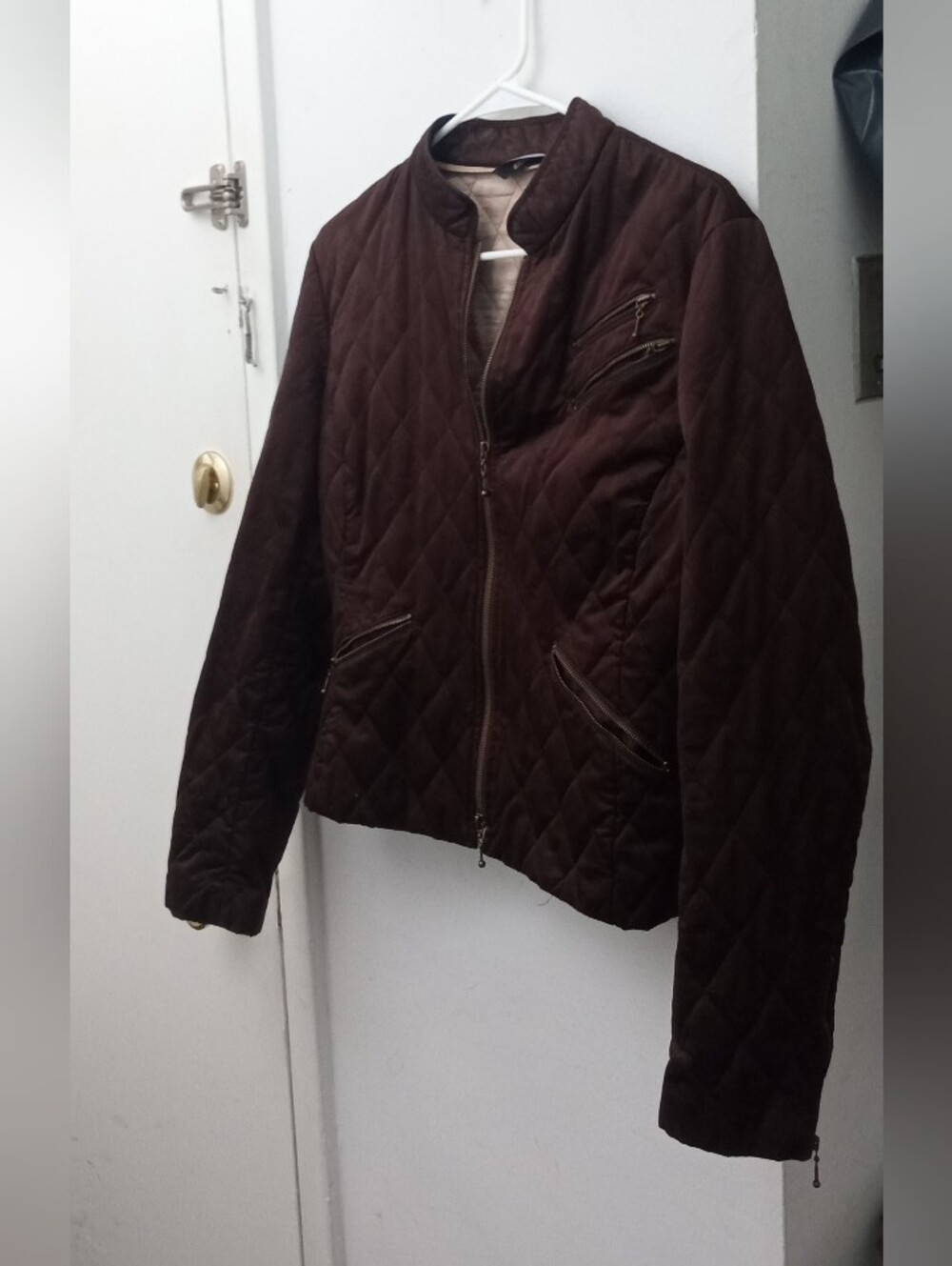 Express Quilted Puffer Jacket in Dark Brown